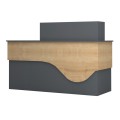 Dustin Megapap melamine reception desk in anthracite - oak color 160x60x101.8cm.
