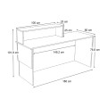 Dustin Megapap melamine reception desk in anthracite - oak color 160x60x101.8cm.
