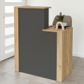 Enter Megapap melamine welcome desk - reception in sepet oak - anthracite color 86.9x40x110.3cm.