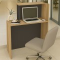 Enter Megapap melamine welcome desk - reception in sepet oak - anthracite color 86.9x40x110.3cm.