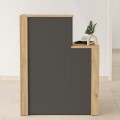 Enter Megapap melamine welcome desk - reception in sepet oak - anthracite color 86.9x40x110.3cm.