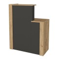 Enter Megapap melamine welcome desk - reception in sepet oak - anthracite color 86.9x40x110.3cm.