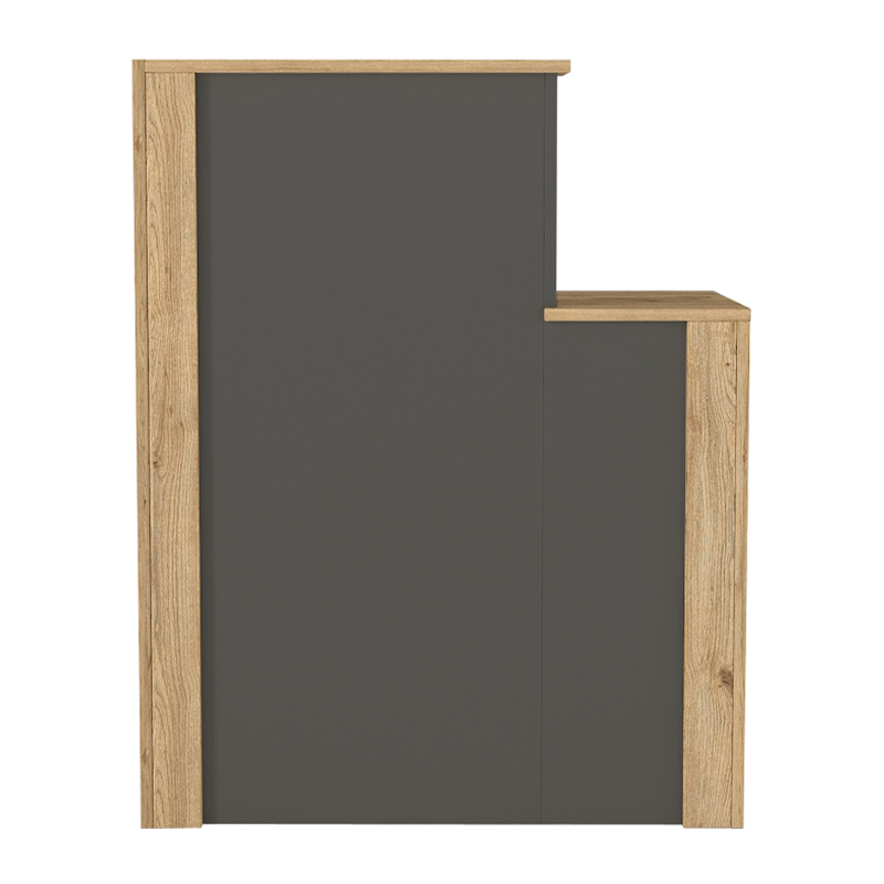 Enter Megapap melamine welcome desk - reception in sepet oak - anthracite color 86.9x40x110.3cm.