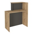 Enter Megapap melamine welcome desk - reception in sepet oak - anthracite color 86.9x40x110.3cm.