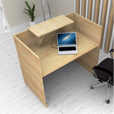 Lemmon Megapap melamine reception office in oak  color 120x70x110cm.