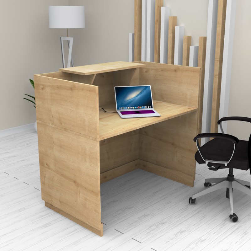 Lemmon Megapap melamine reception office in oak  color 120x70x110cm.