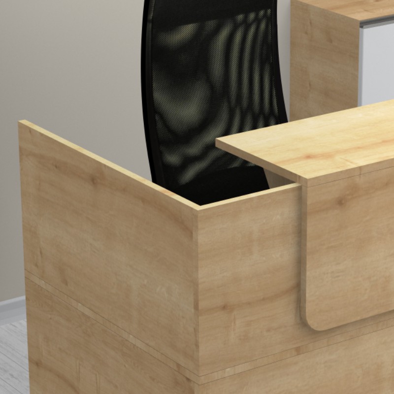 Lemmon Megapap melamine reception office in oak  color 120x70x110cm.
