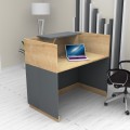 Lemmon Megapap melamine reception office in oak - anthracite color 120x70x110cm.