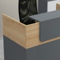 Lemmon Megapap melamine reception office in oak - anthracite color 120x70x110cm.