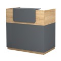 Lemmon Megapap melamine reception office in oak - anthracite color 120x70x110cm.