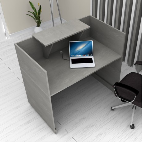 Lemmon Megapap melamine reception office in concrete grey color 120x70x110cm.