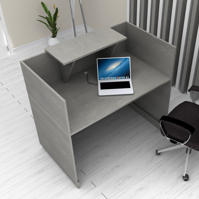 Lemmon Megapap melamine reception office in concrete grey color 120x70x110cm.