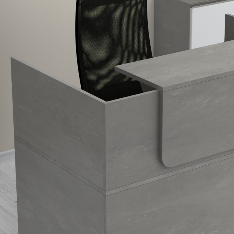 Lemmon Megapap melamine reception office in concrete grey color 120x70x110cm.