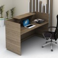 Lemmon Megapap melamine reception office in walnut color 160x70x110cm.