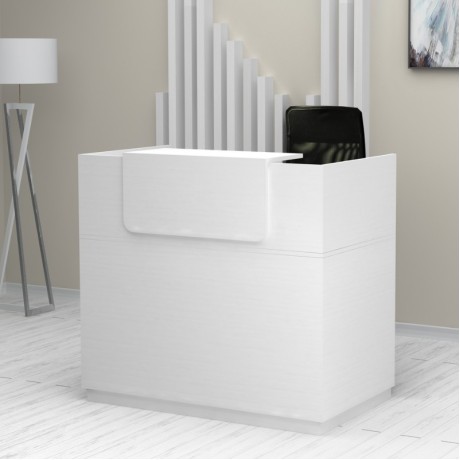 Lemmon Megapap melamine reception office in white color 120x70x110cm.