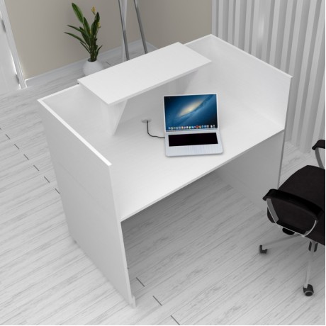 Lemmon Megapap melamine reception office in white color 120x70x110cm.