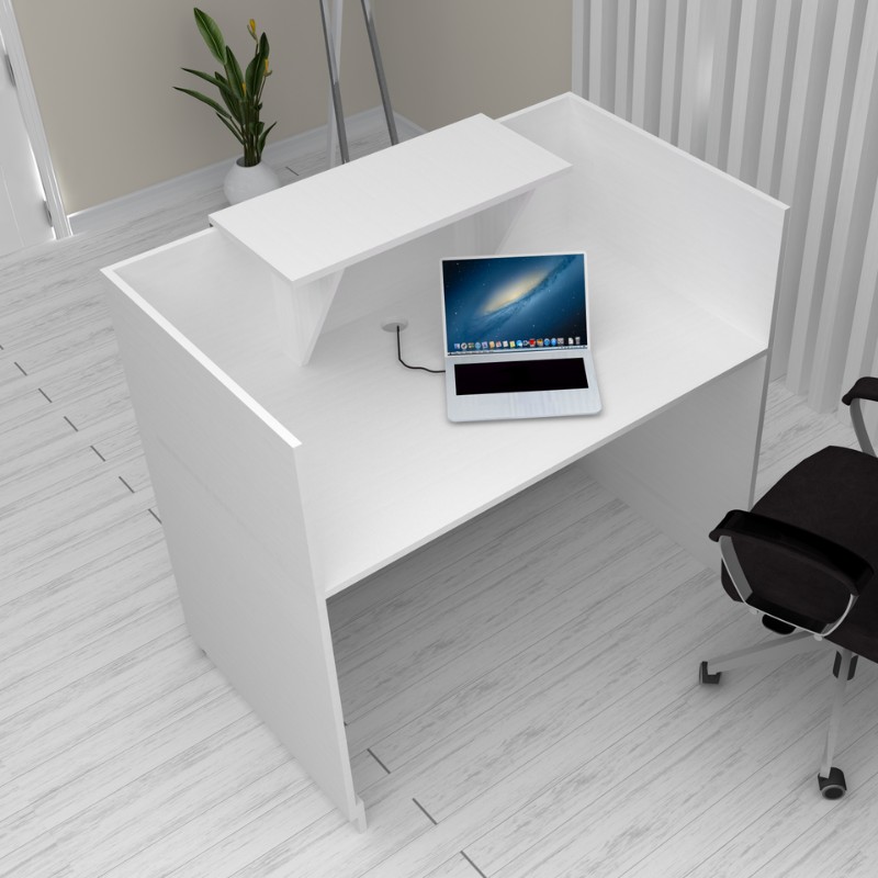 Γραφείο υποδοχής - reception Lemmon Megapap χρώμα λευκό 120x70x110εκ.