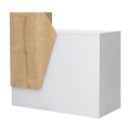 Merlin Megapap melamine reception desk in white - oak color 110x50x101.8cm.