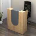 Mezzo Megapap melamine reception desk in oak - anthracite color 90x40x110cm.