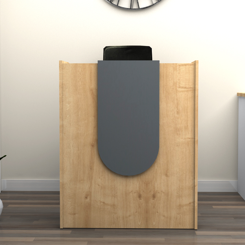 Mezzo Megapap melamine reception desk in oak - anthracite color 90x40x110cm.