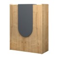 Mezzo Megapap melamine reception desk in oak - anthracite color 90x40x110cm.