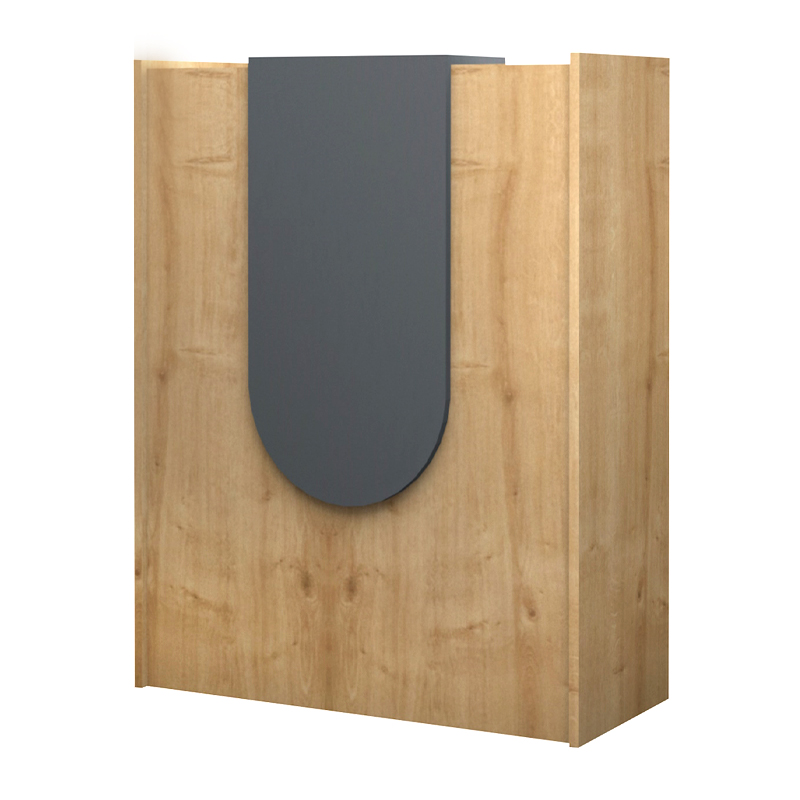 Mezzo Megapap melamine reception desk in oak - anthracite color 90x40x110cm.