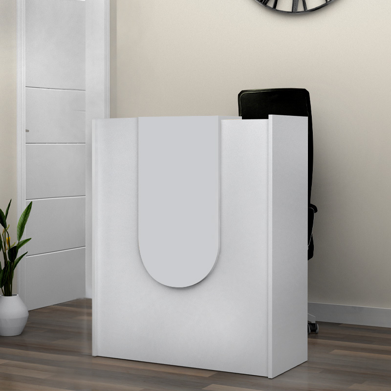 Mezzo Megapap melamine reception desk in white color 90x40x110cm.