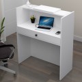 Mezzo Megapap melamine reception desk in white color 90x40x110cm.
