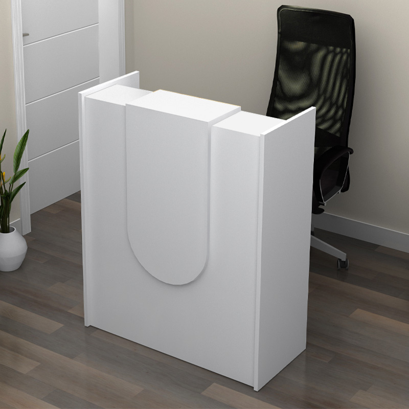 Mezzo Megapap melamine reception desk in white color 90x40x110cm.