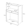 Mezzo Megapap melamine reception desk in white color 90x40x110cm.