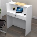 Mezzo Megapap melamine reception desk in white - oak color 90x40x110cm.