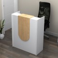 Mezzo Megapap melamine reception desk in white - oak color 90x40x110cm.