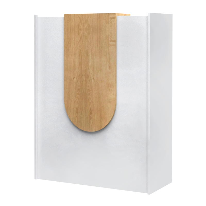 Mezzo Megapap melamine reception desk in white - oak color 90x40x110cm.