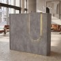 Navita Megapap melamine welcome desk - reception with LED in concrete grey color 113.6x42x111.8cm.