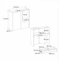 Navita Megapap melamine welcome desk - reception with LED in concrete grey color 113.6x42x111.8cm.