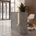 Navita Megapap melamine welcome desk - reception with LED in concrete grey color 113.6x42x111.8cm.