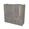 Navita Megapap melamine welcome desk - reception with LED in concrete grey color 113.6x42x111.8cm.