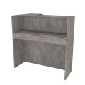 Navita Megapap melamine welcome desk - reception with LED in concrete grey color 113.6x42x111.8cm.