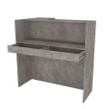Navita Megapap melamine welcome desk - reception with LED in concrete grey color 113.6x42x111.8cm.