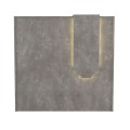 Navita Megapap melamine welcome desk - reception with LED in concrete grey color 113.6x42x111.8cm.