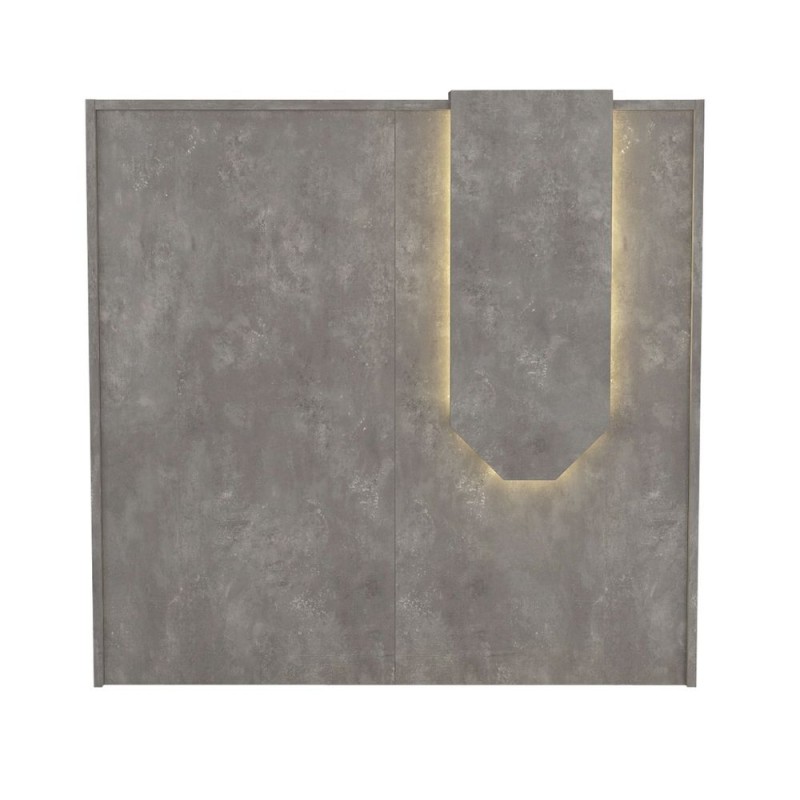 Navita Megapap melamine welcome desk - reception with LED in concrete grey color 113.6x42x111.8cm.