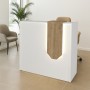 Γραφείο υποδοχής - reception Navita Megapap με LED χρώμα λευκό - sepet oak 113,6x42x111,8εκ.