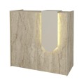 Γραφείο υποδοχής - reception Navita Megapap με LED χρώμα travertine - sandstone 113,6x42x111,8εκ.