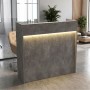 Wilko Megapap melamine welcome desk - reception with LED in concrete grey color 113.6x42x110cm.