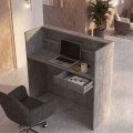 Wilko Megapap melamine welcome desk - reception with LED in concrete grey color 113.6x42x110cm.