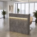 Wilko Megapap melamine welcome desk - reception with LED in concrete grey color 113.6x42x110cm.