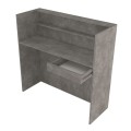 Wilko Megapap melamine welcome desk - reception with LED in concrete grey color 113.6x42x110cm.