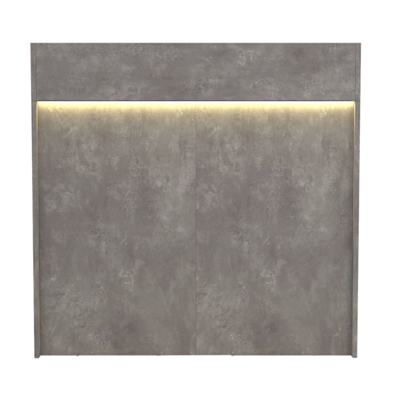 Wilko Megapap melamine welcome desk - reception with LED in concrete grey color 113.6x42x110cm.