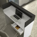 Wilko Megapap melamine welcome desk - reception with LED in white - anthracite color 113.6x42x110cm.