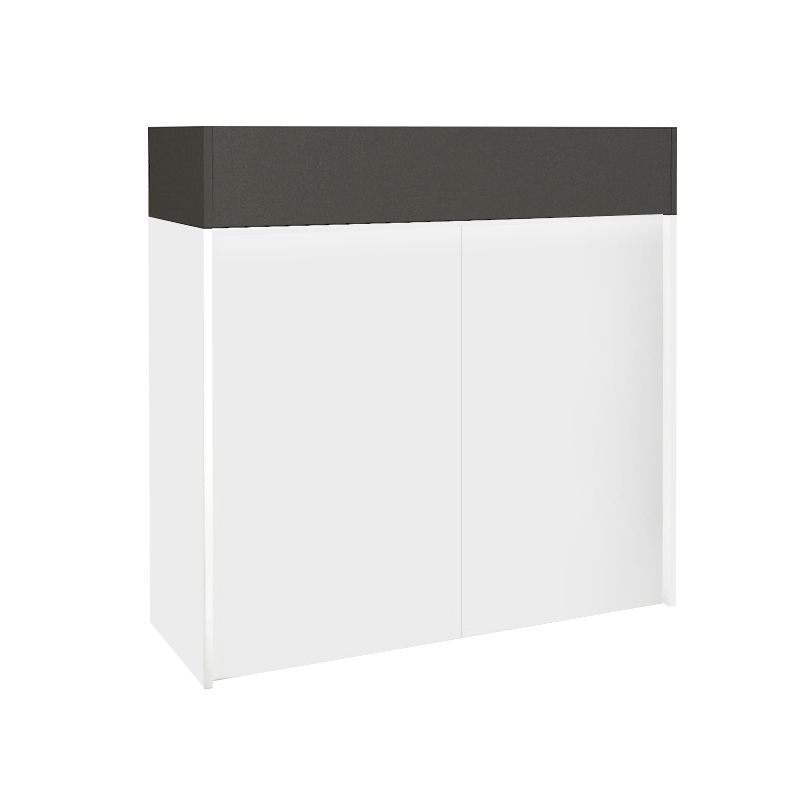 Wilko Megapap melamine welcome desk - reception with LED in white - anthracite color 113.6x42x110cm.